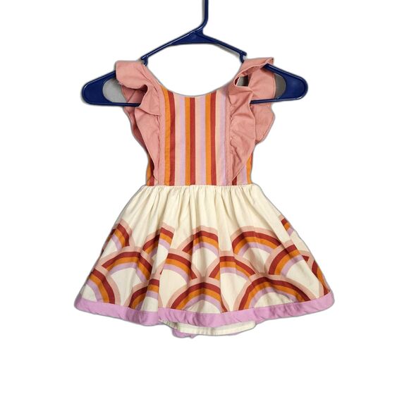 Pleiades 2T Rainbow Belle Ruffle Retro Smock Dress Lined Cotton Made in the USA - Picture 10 of 10